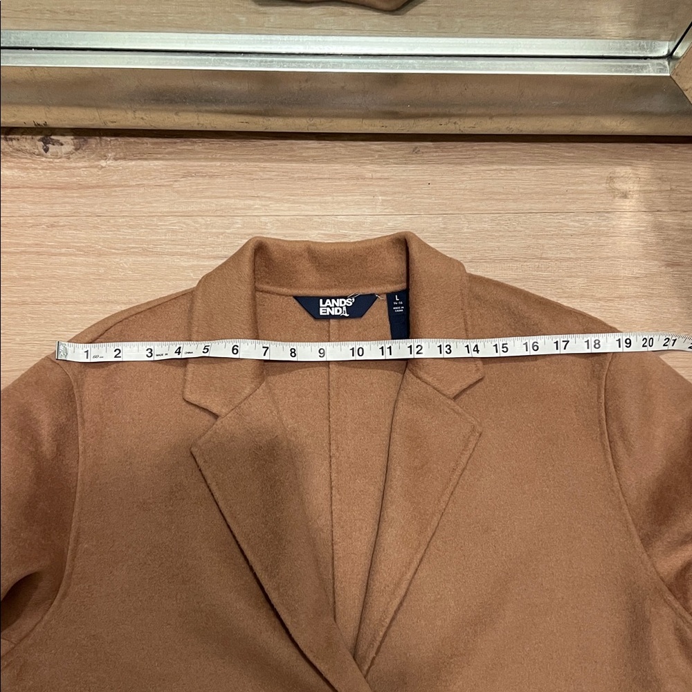Lands’ End Wool Blend Overcoat - Camel - Size - Large - Picture 10 of 16